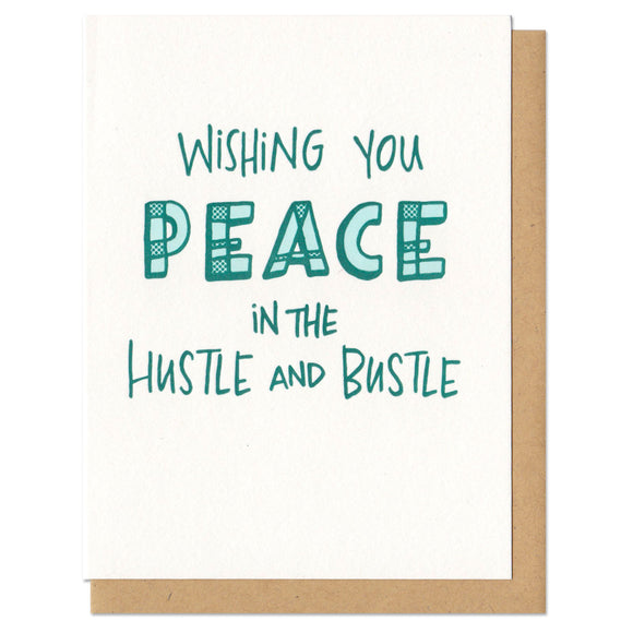 white greeting card with teal handlettering which reads 