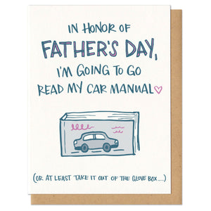 Car Manual Father's Day Greeting Card