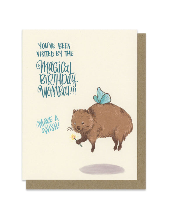 Birthday Wombat Greeting Card