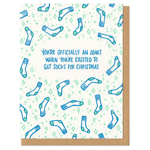 card, greeting card, christmas card, christmas, gifts, holiday card, holidays, socks, adult