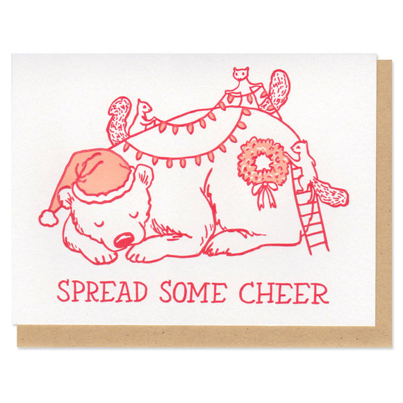 Spread Some Cheer Christmas Bear Greeting Card
