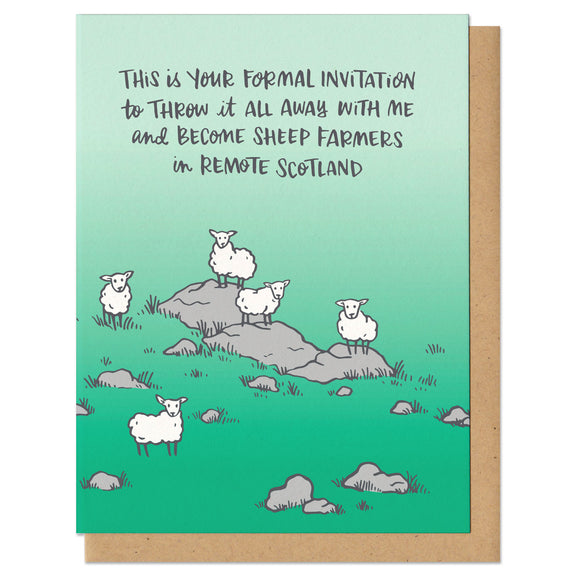 Scotland Sheep Farmers Greeting Card