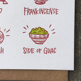 detail shot of the "side of guac" illustration