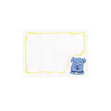 A set of 10 miniature note cards featuring a blue dog making a funny face with an outlined speech bubble, perfect for your message. greeting card, enclosure card, cards, notecard, stationery, dog, dogs, funny